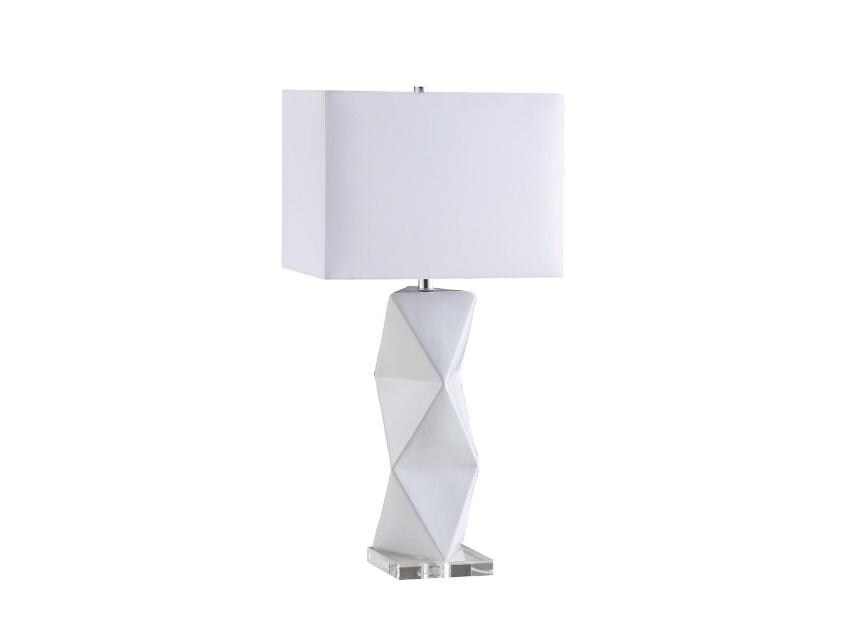 White Triangle Table Lamp