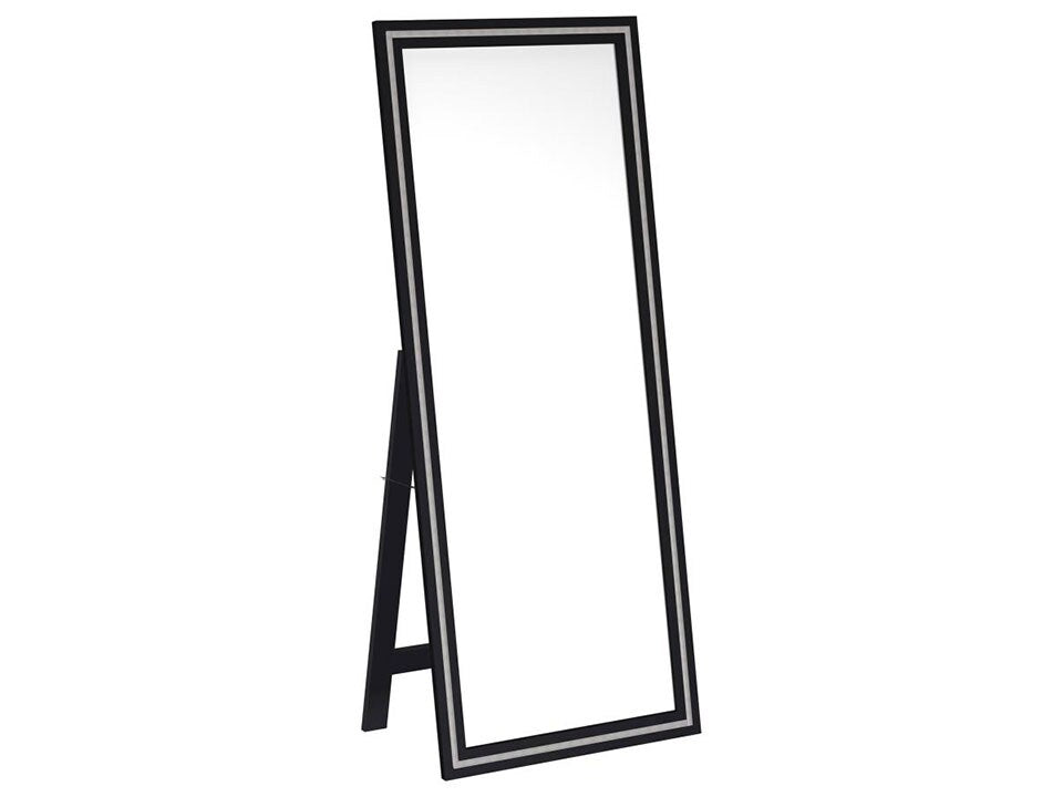 Pawel Floor Mirror with LED Lighting Black