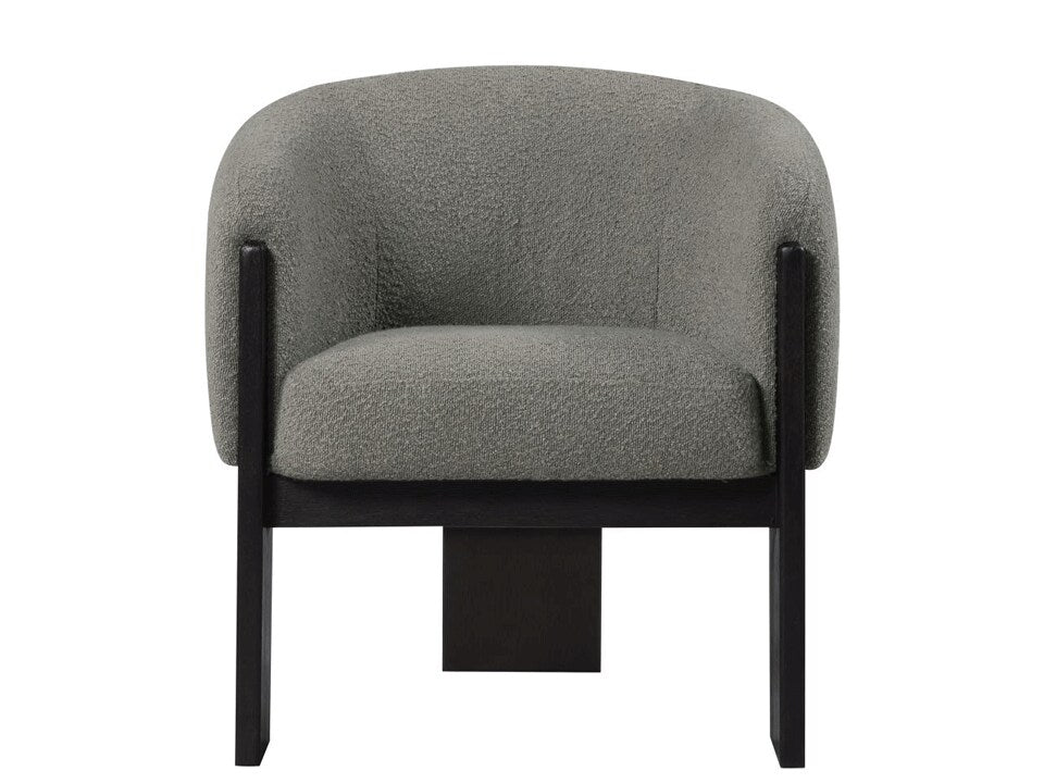 Curtis Grey Boucle Barrel Back Accent Chair