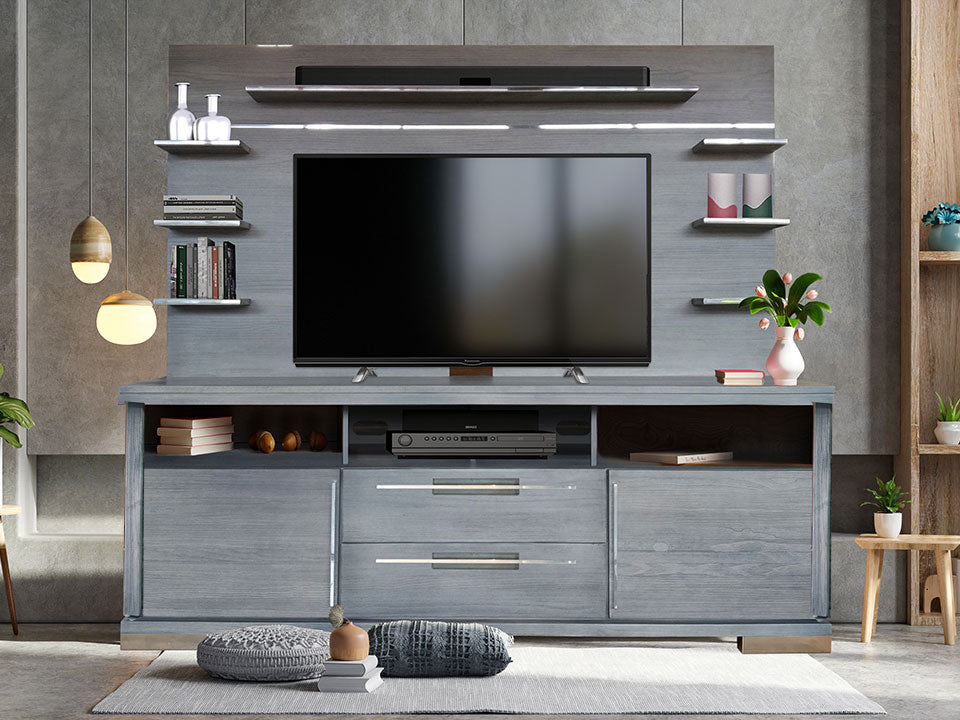 Tucson Gray 80" Entertainment Wall Unit