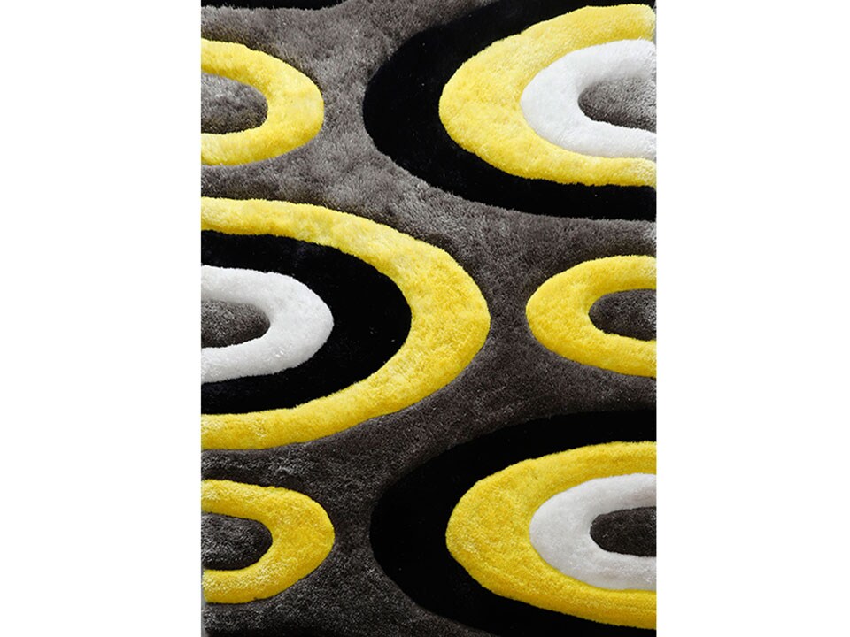 Mateos Yellow Half Circles Rug