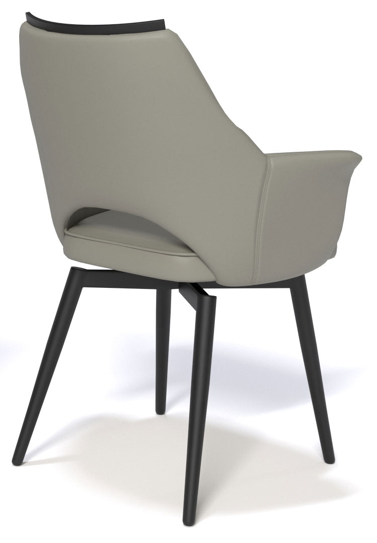 Zara Gray & Black Metal Swivel Chair