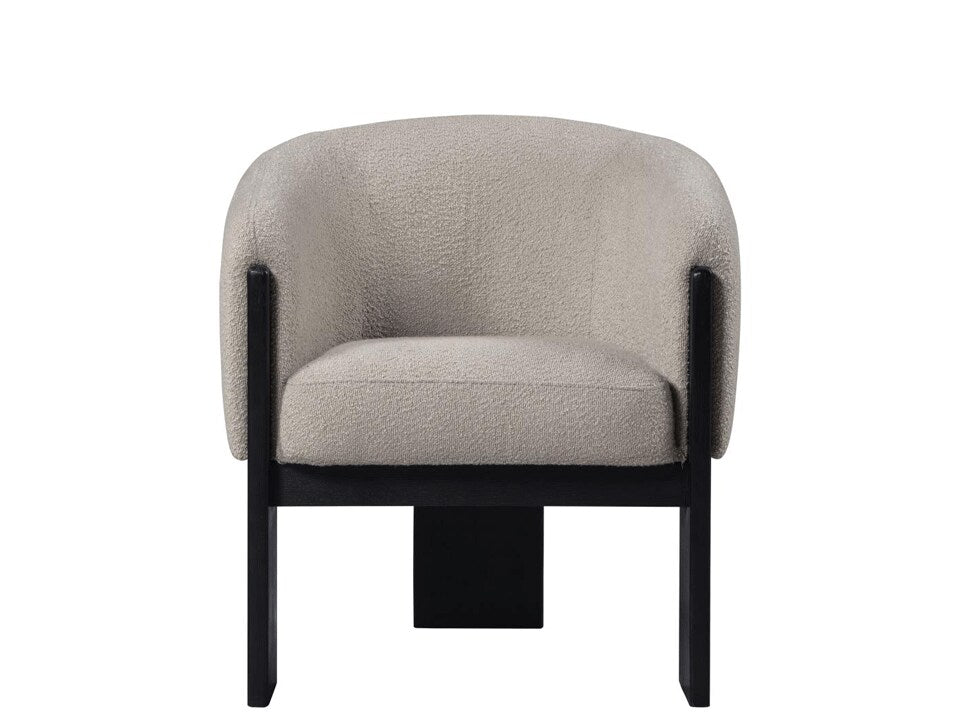 Curtis Beige Boucle Barrel Back Accent Chair