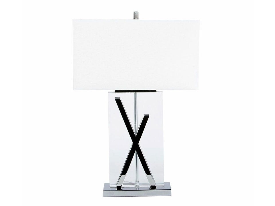 Chrome and Crystal X Table Lamp