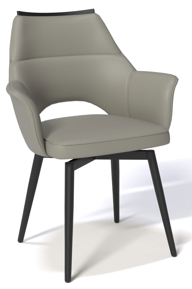 Zara Gray & Black Metal Swivel Chair
