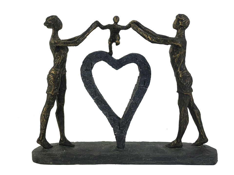 Family With Heart Sculpture