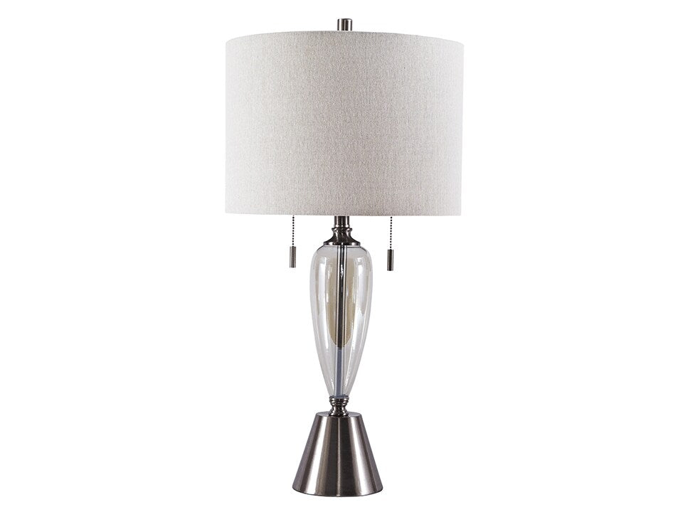 Maizah Table Lamp Glass and Chrome