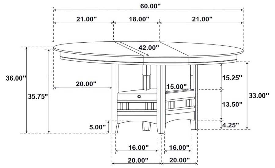 Lavon Espresso 42" Extension Counter Height Dining Table