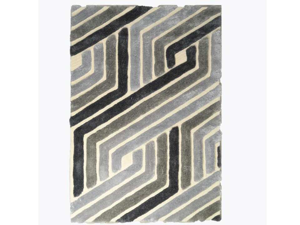 Mateos Woven Lines Shag Rug