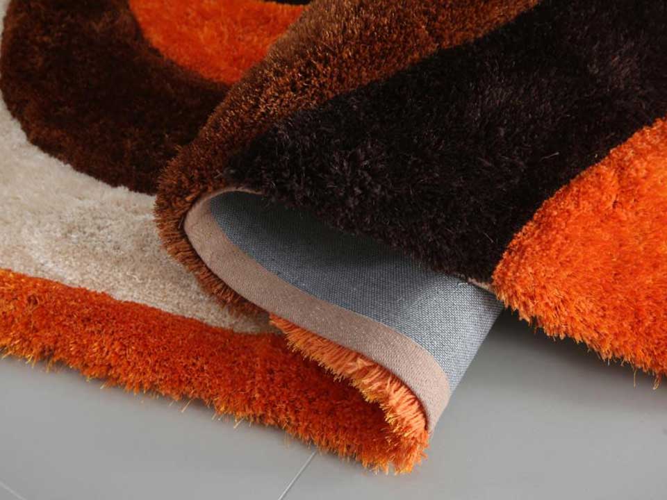 Mateos Orange Ripples Shag Rug