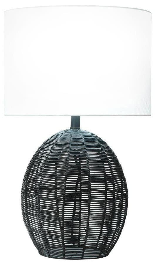 Briar Black Handwoven Rattan Table Lamp
