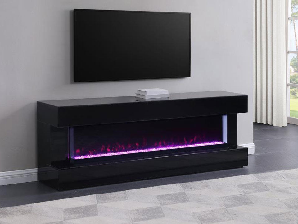 Zahra Black 71" Electric Fireplace