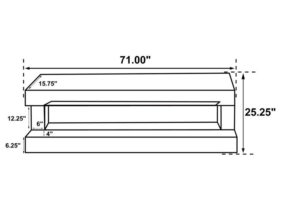Zahra Black 71" Electric Fireplace