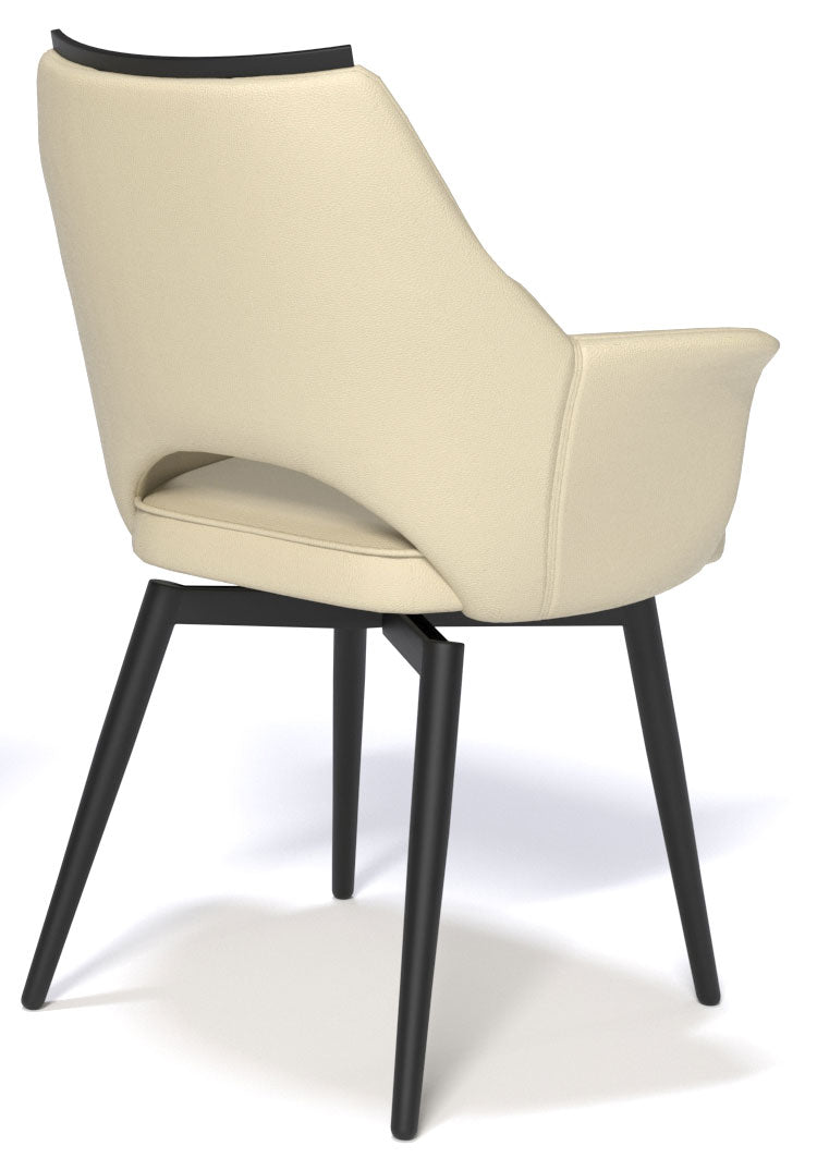 Zara Beige & Black Metal Swivel Chair