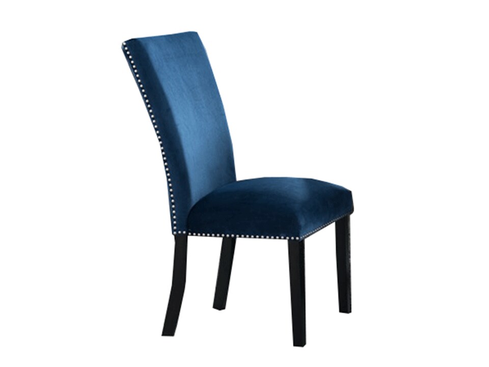 Valentino Blue Velvet Side Chair