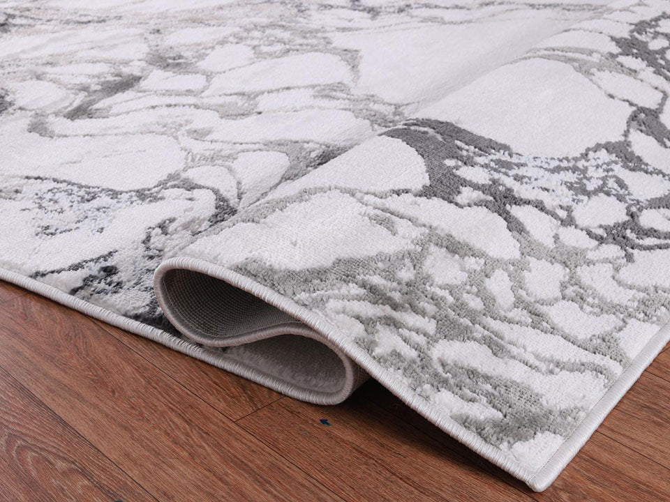 Ilios Gray Marbled Collection Rug