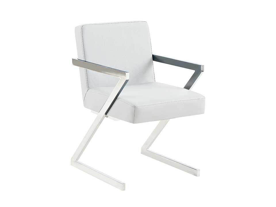 Zander White Arm Chair