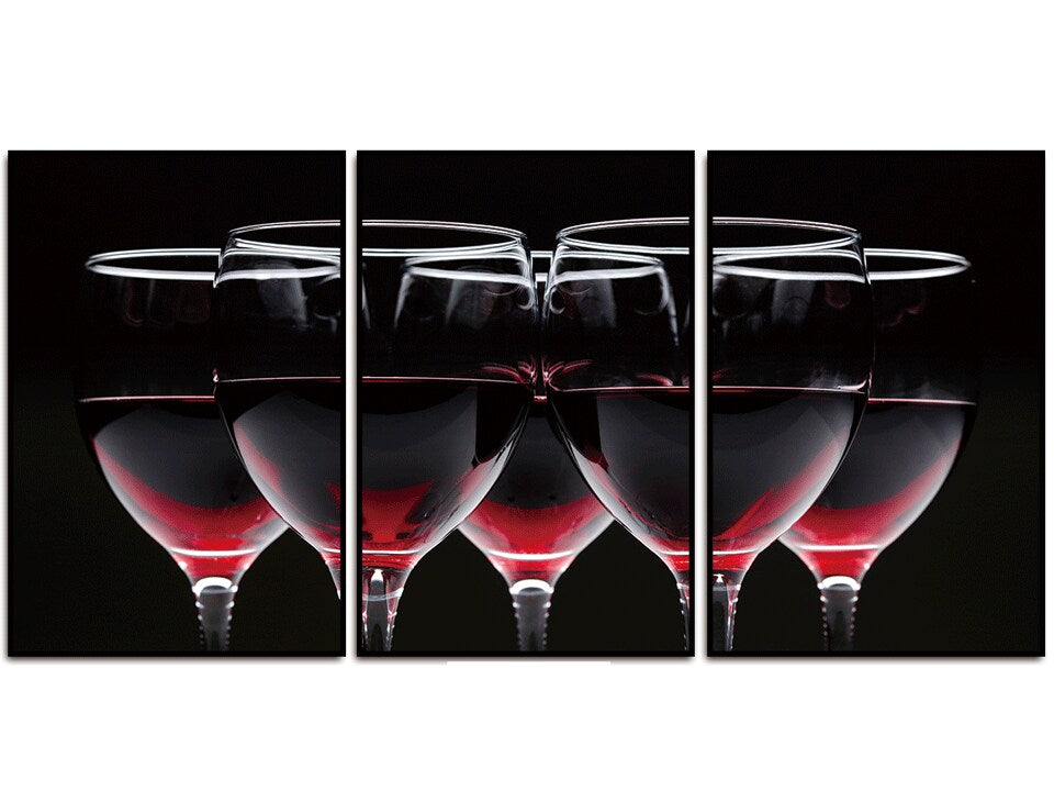 Red Wine Glasses Acrylic Wall Art w/ Frame