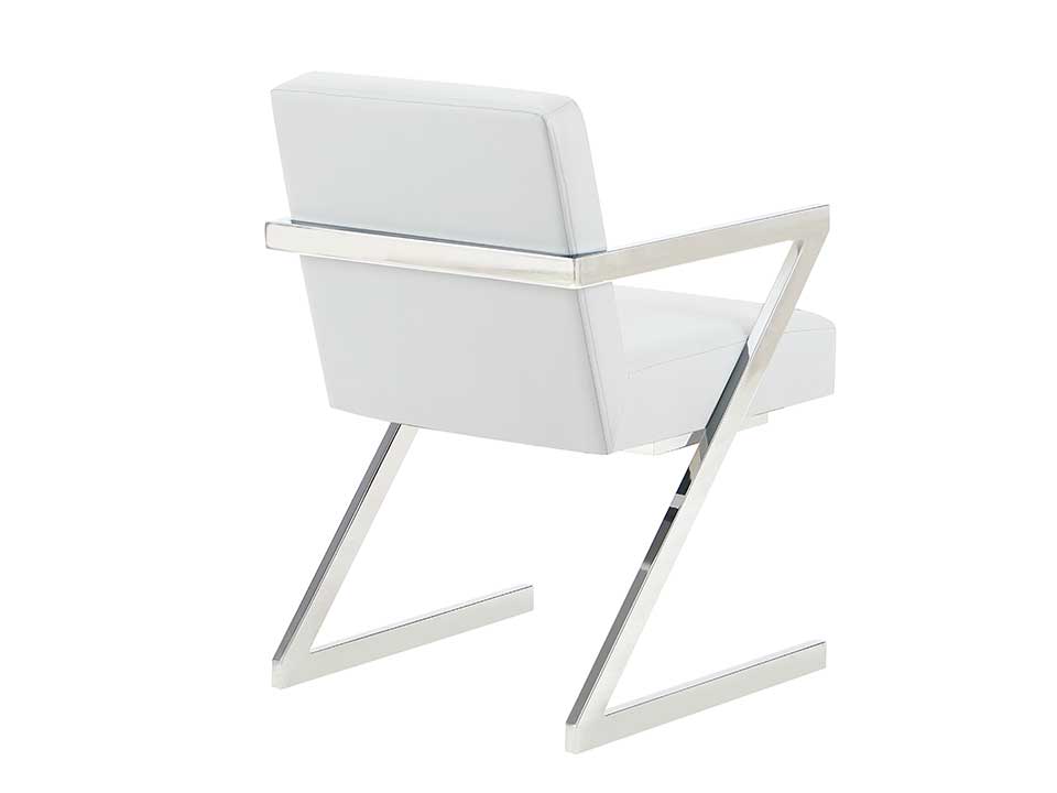 Zander White Arm Chair