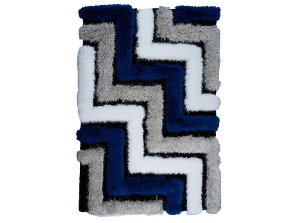 Mida Blue Steps Shag Rug