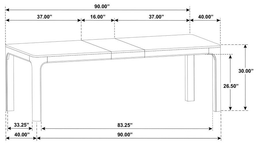 Lucinda 74" Extension Dining Table