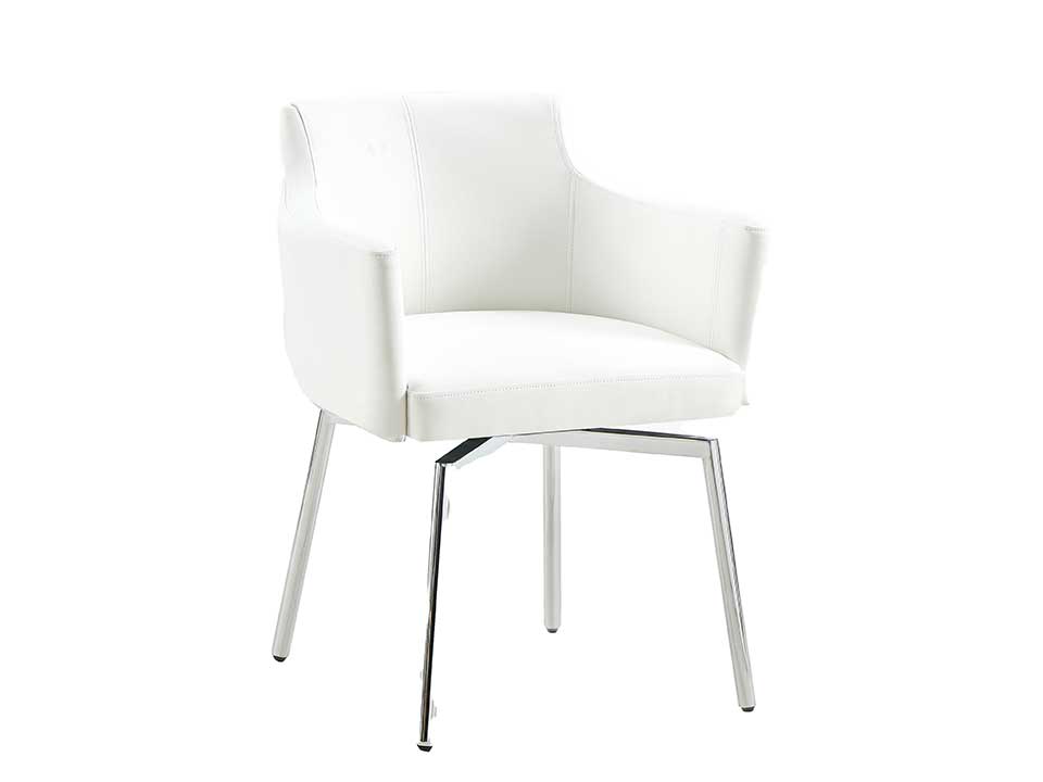 Aralia White Swivel Armchair