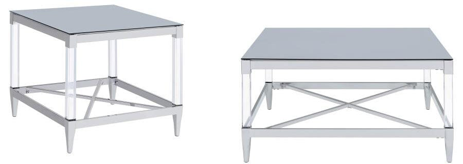Petra Mirror Top Occasional Table 2 Pcs Set