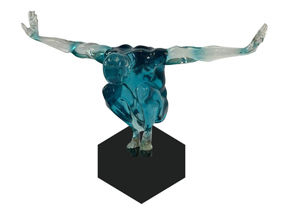 Small Saluting Man Resin Sculpture