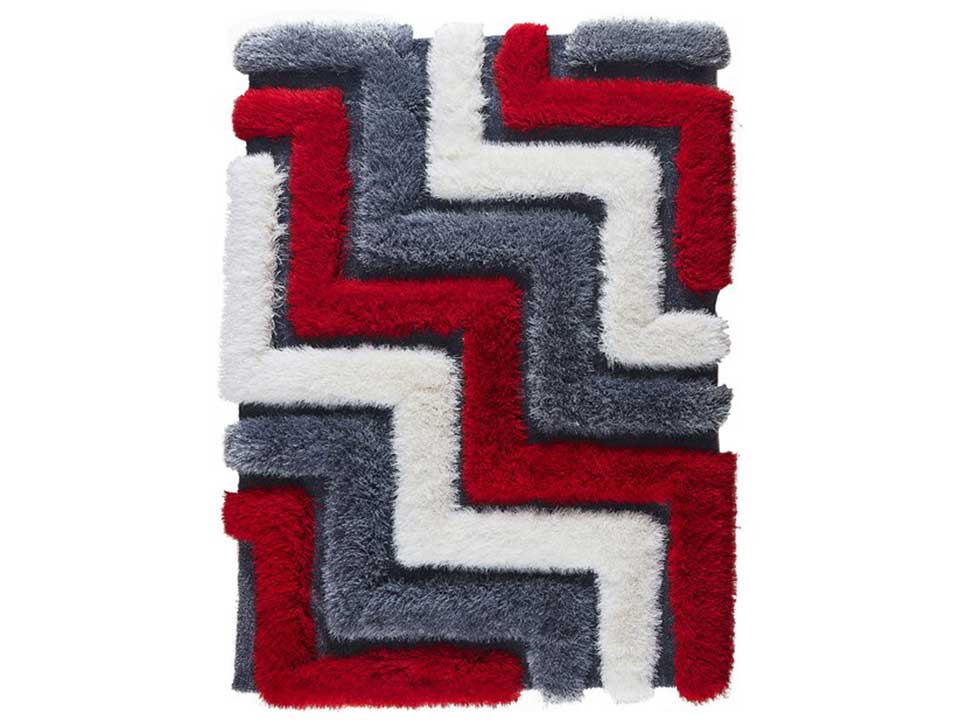Mida Red Steps Shag Rug