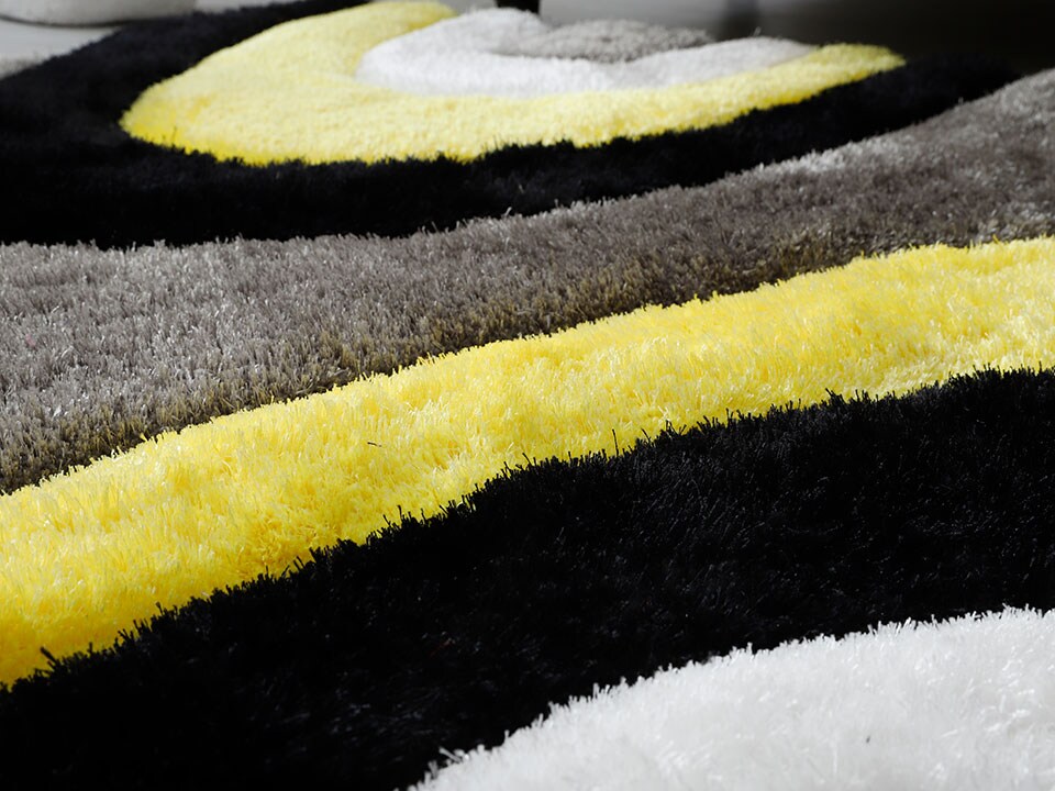 Mateos Yellow Half Circles Rug