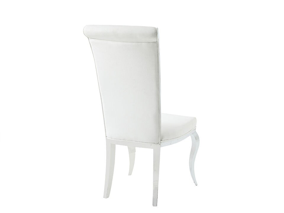 Belle White PU Side Chair