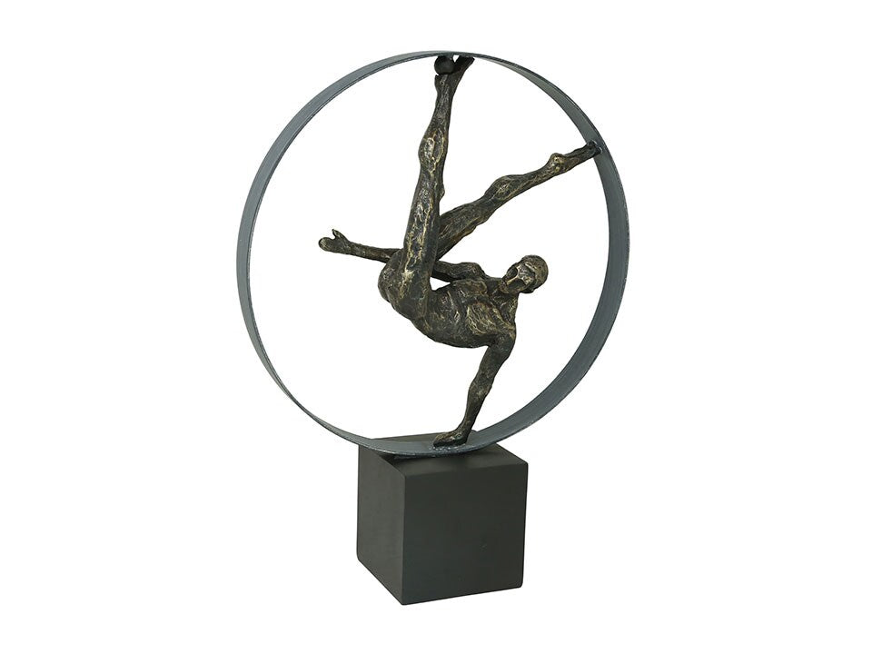 Bronze Gymnast Circle Sculpture