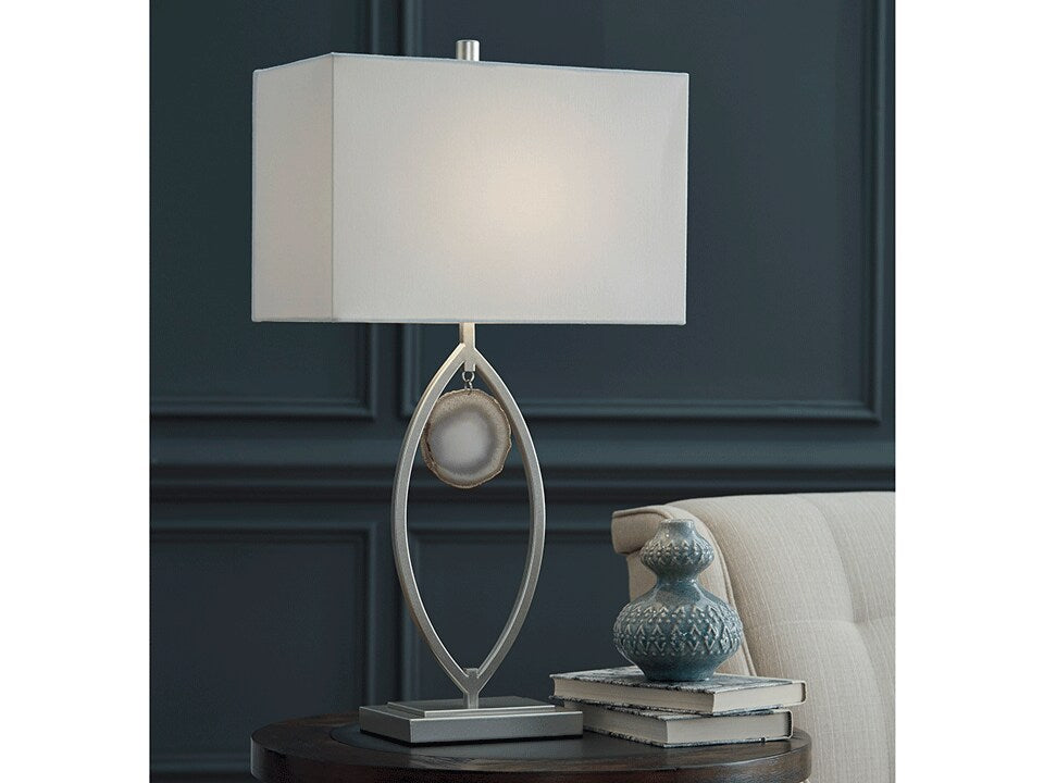 Lindsy Table Lamp Silver and Agate