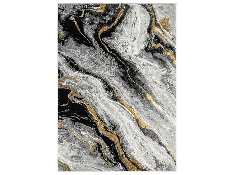 Lavell White & Gold Marble Rug