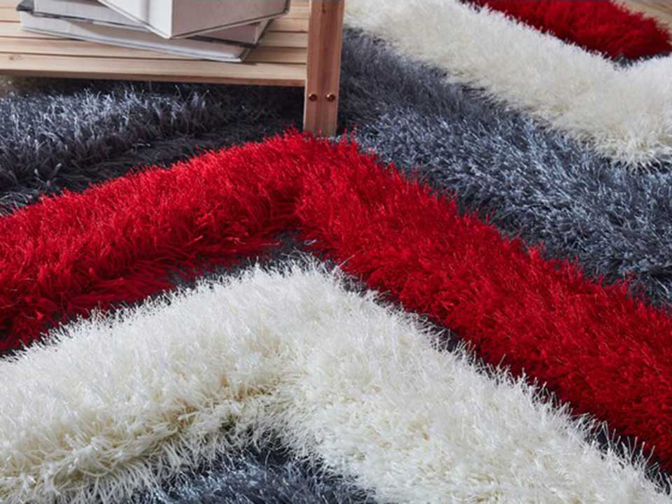 Mida Red Steps Shag Rug