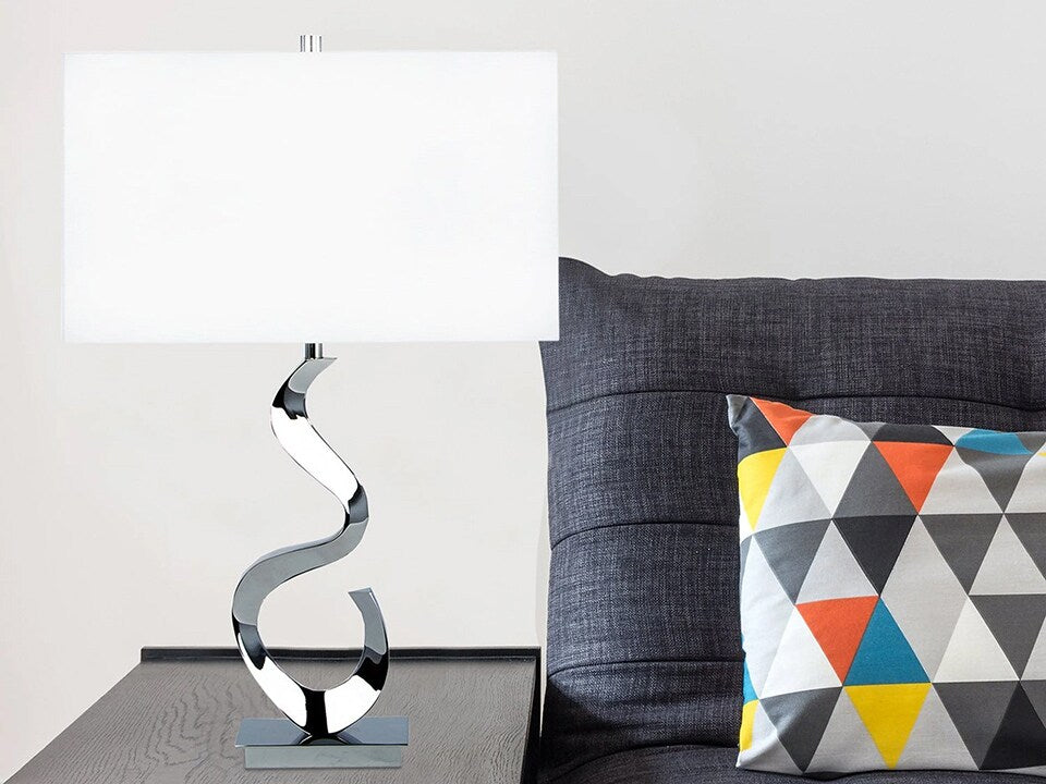 Abstract Chrome Table Lamp
