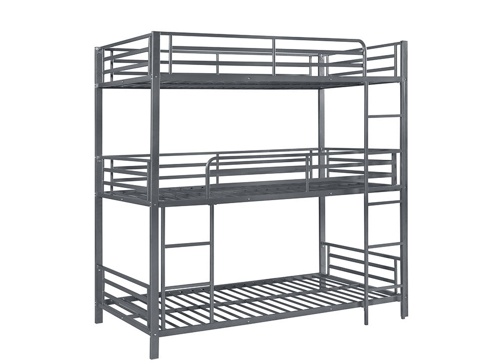 Maynard Metal Triple Twin Bunk Bed Gunmetal