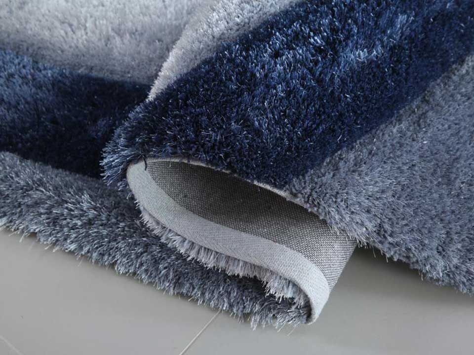 Mateos Blue Ripples Shag Rug